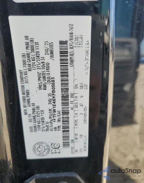 2019 Ford F150 Supercrew z USA, uszkodzony, nr VIN 1FTEW1E4XKFB05683